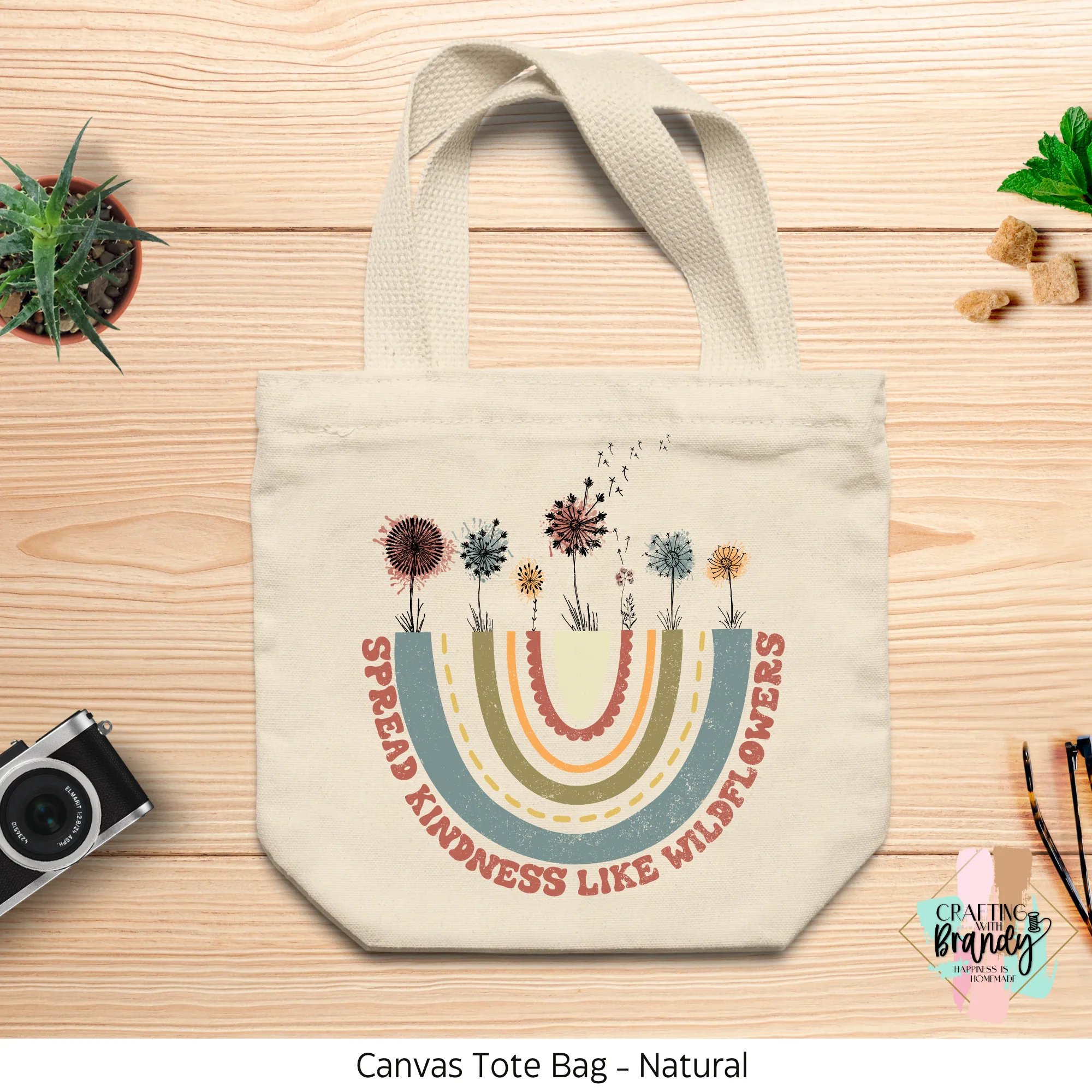 Spread Kindness Like Wildflowers Canvas Tote Bag