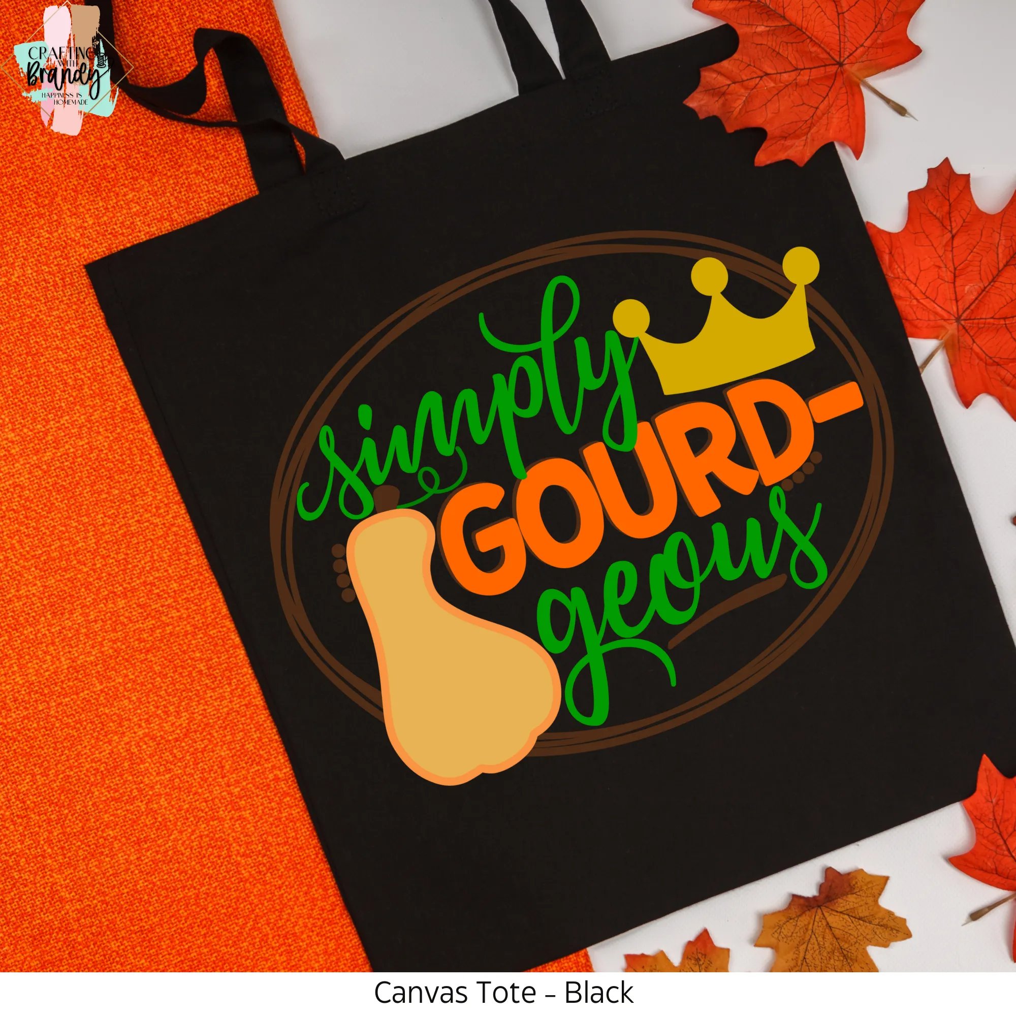 Simply Gourd-Geous Black Canvas Tote Bag
