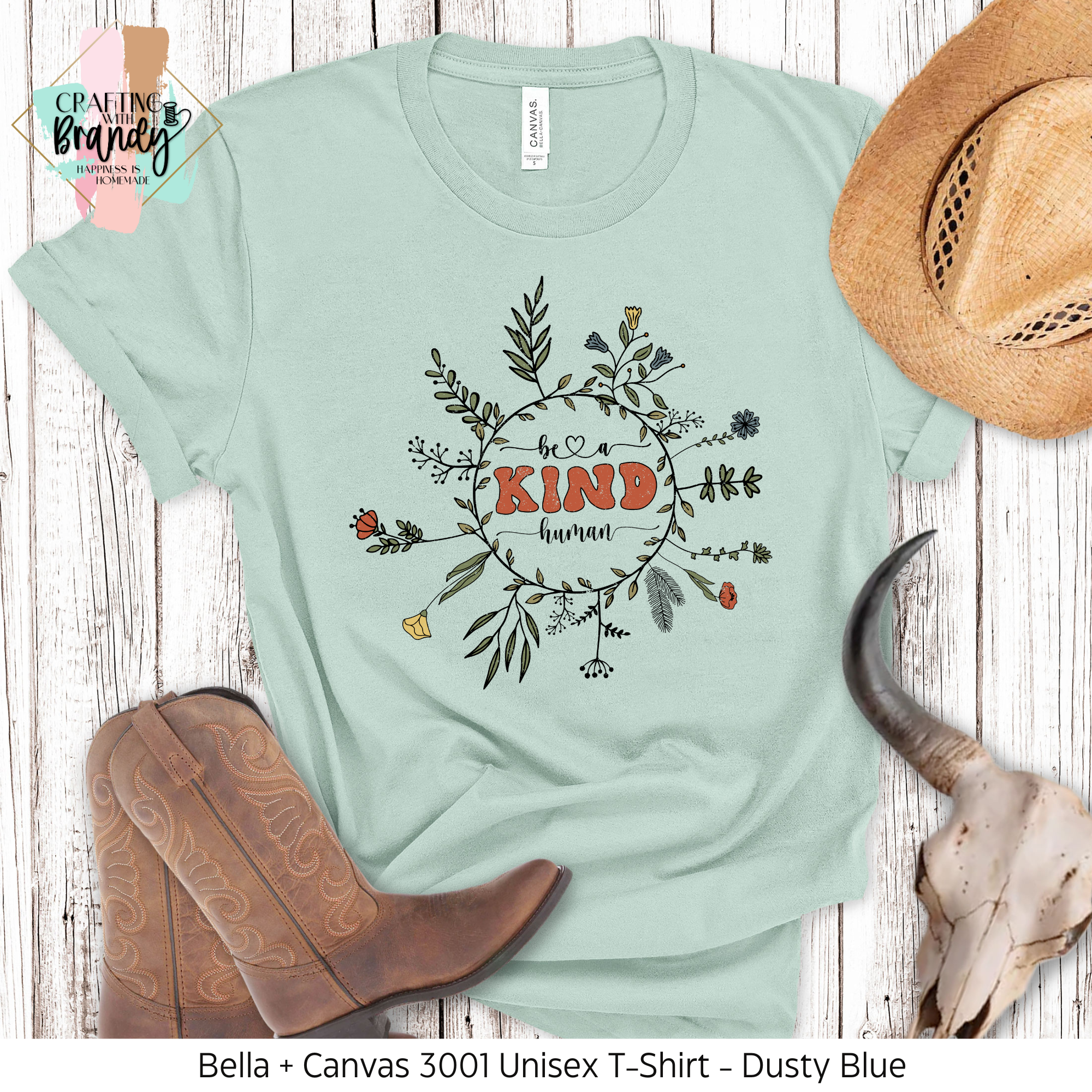 Be a Kind Human Flower Crown Shirt