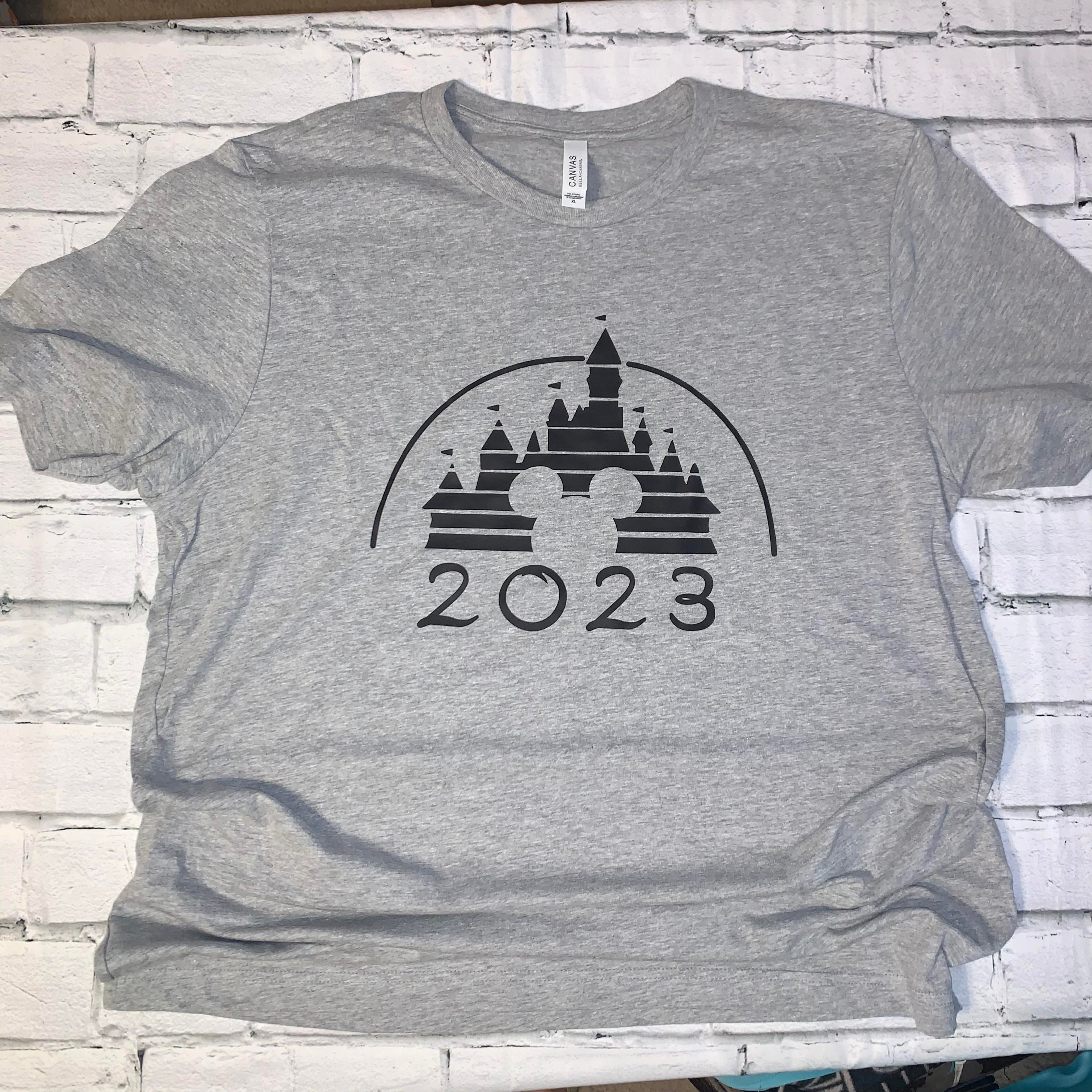 Disney Castle Mickey with Year Shirt