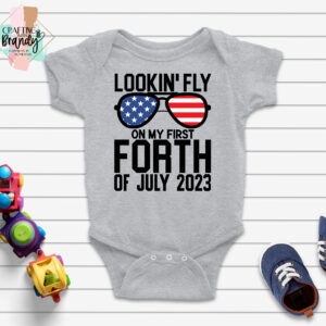 Lookin' Fly on My First 4th of July 2023 Onesie