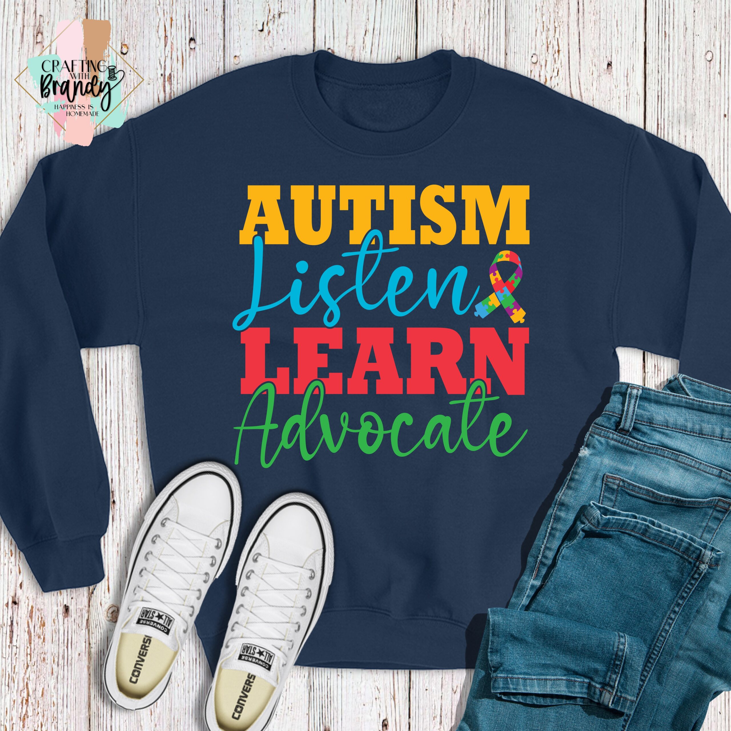 Autism Listen Learn Advocate Sweatshirt