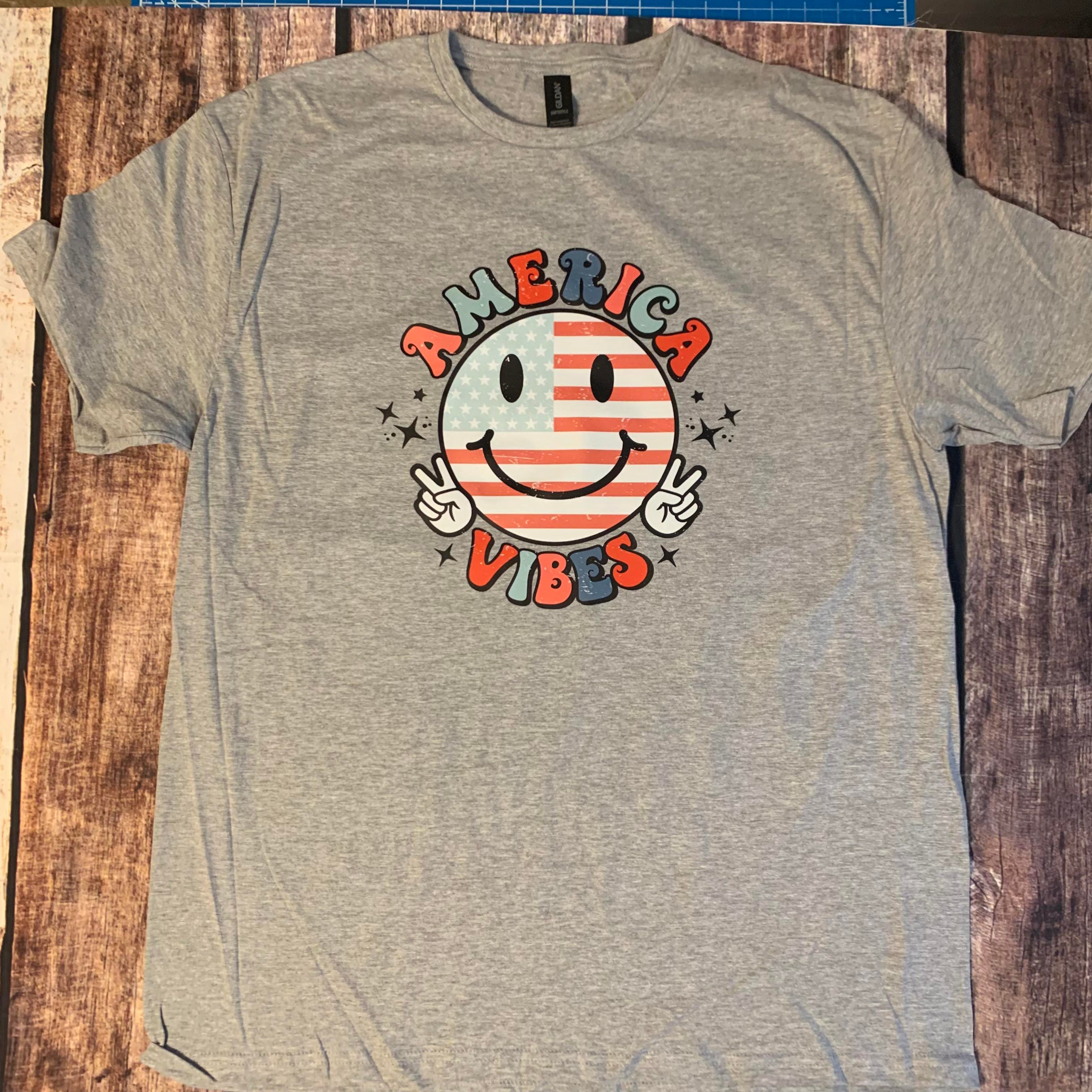 America Vibes Smiley Face Shirt