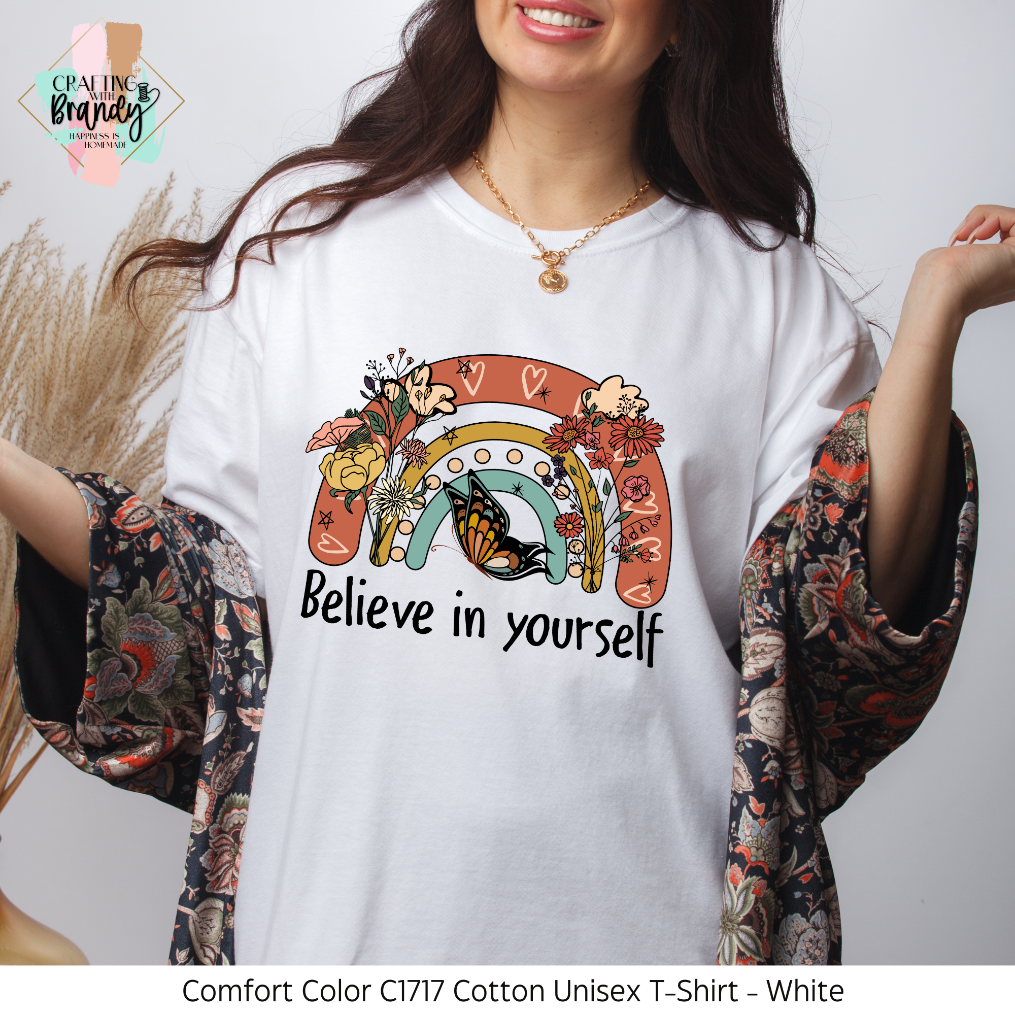Believe In Yourself Rainbow Flower Shirt