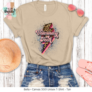 Veterinary Tech Cheetah Lightning Shirt