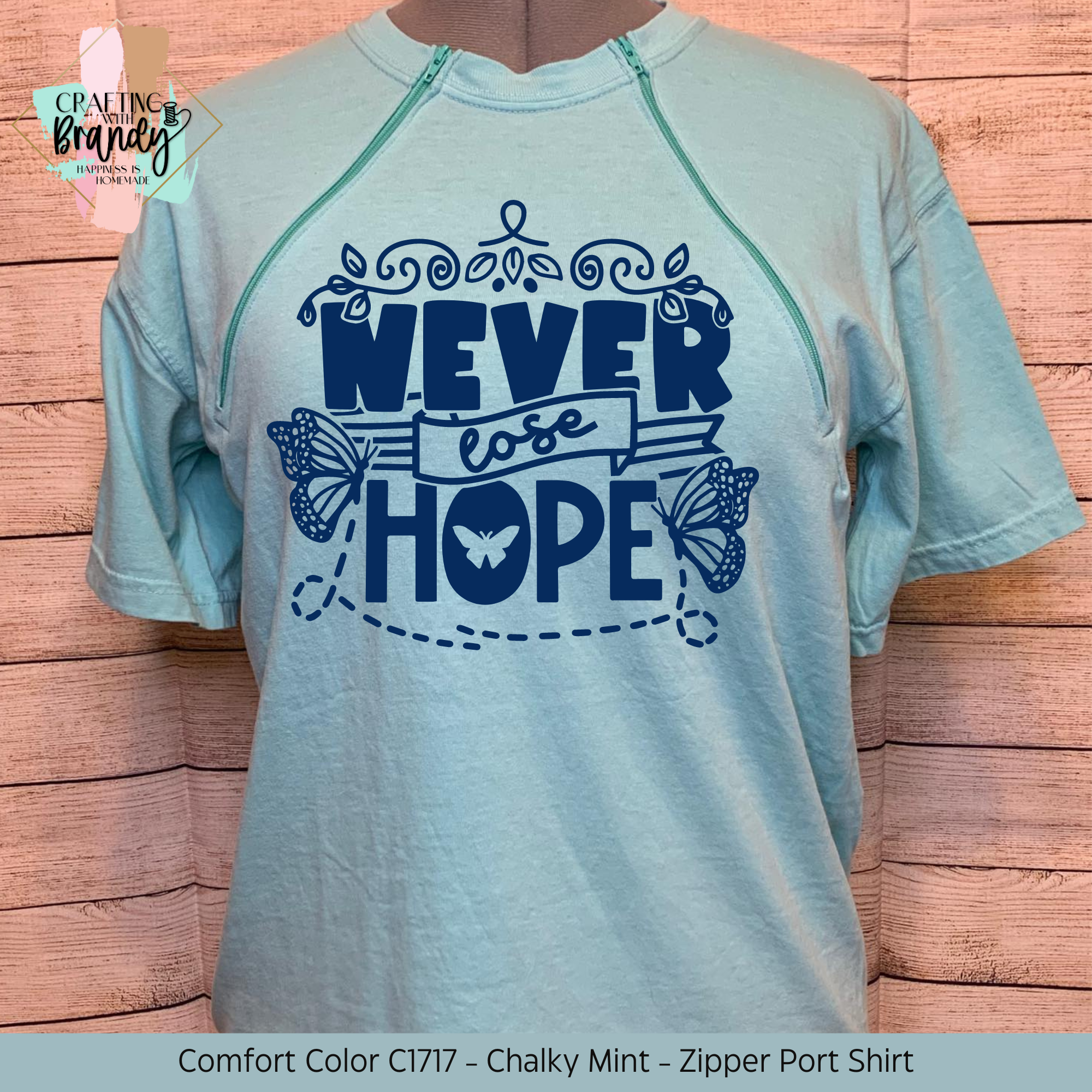 Never Lose Hope - Chalky Mint Zipper Port Shirt