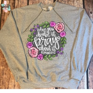 When You Doubt It Pray About It Romans 12:12 - Sport Gray Zipper Chemo Port Sweatshirt