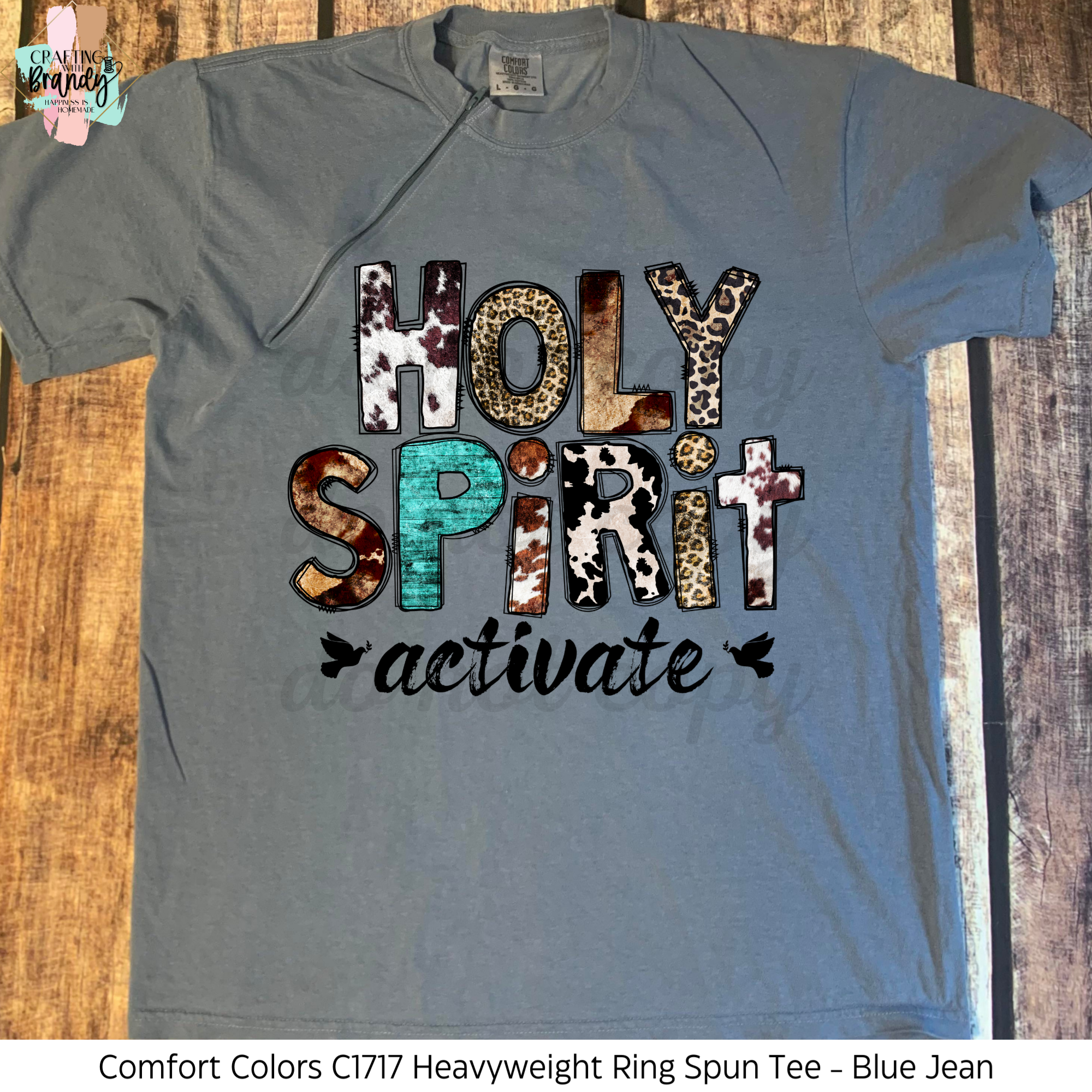 Holy Spirit Activate - Blue Jean Zipper Chemo Port Short Sleeve Shirt