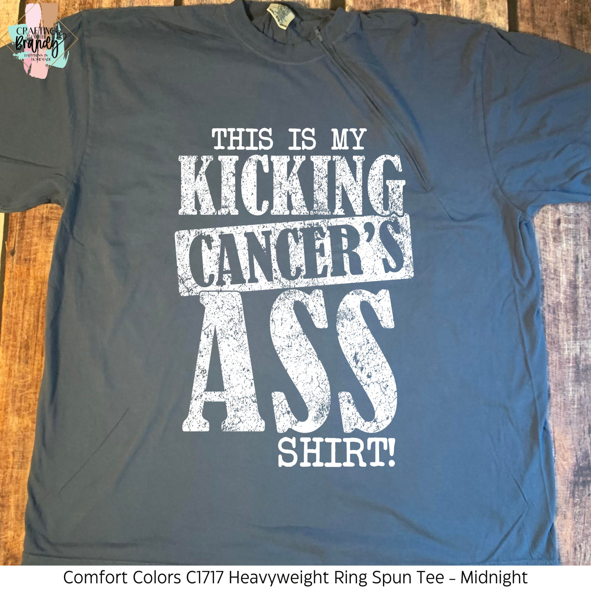 This is My Kicking Cancer's Ass Shirt - Midnight Zipper Chemo Port Short Sleeve Shirt