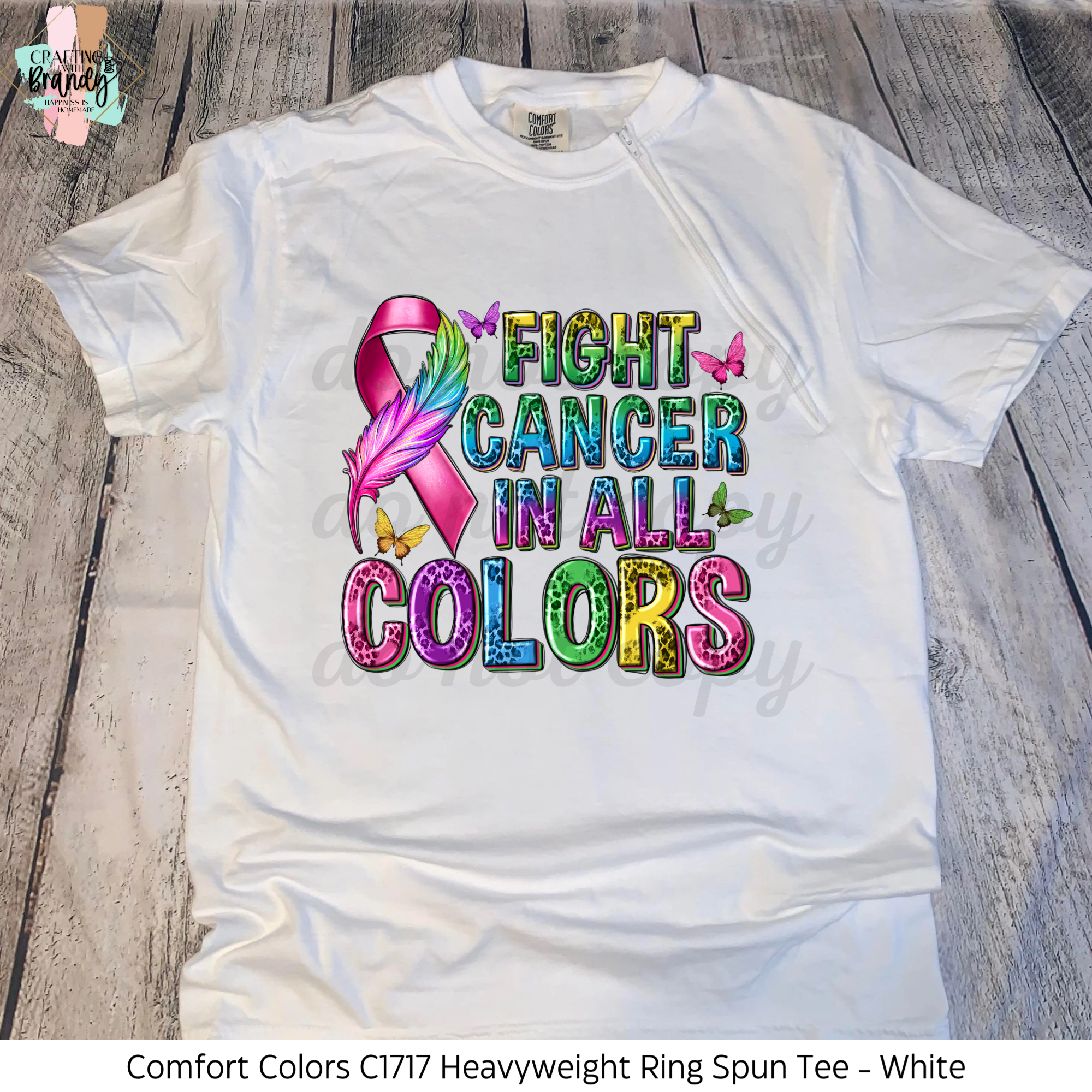 Fight Cancer In All Colors - White Zipper Chemo Port Short Sleeve Shirt