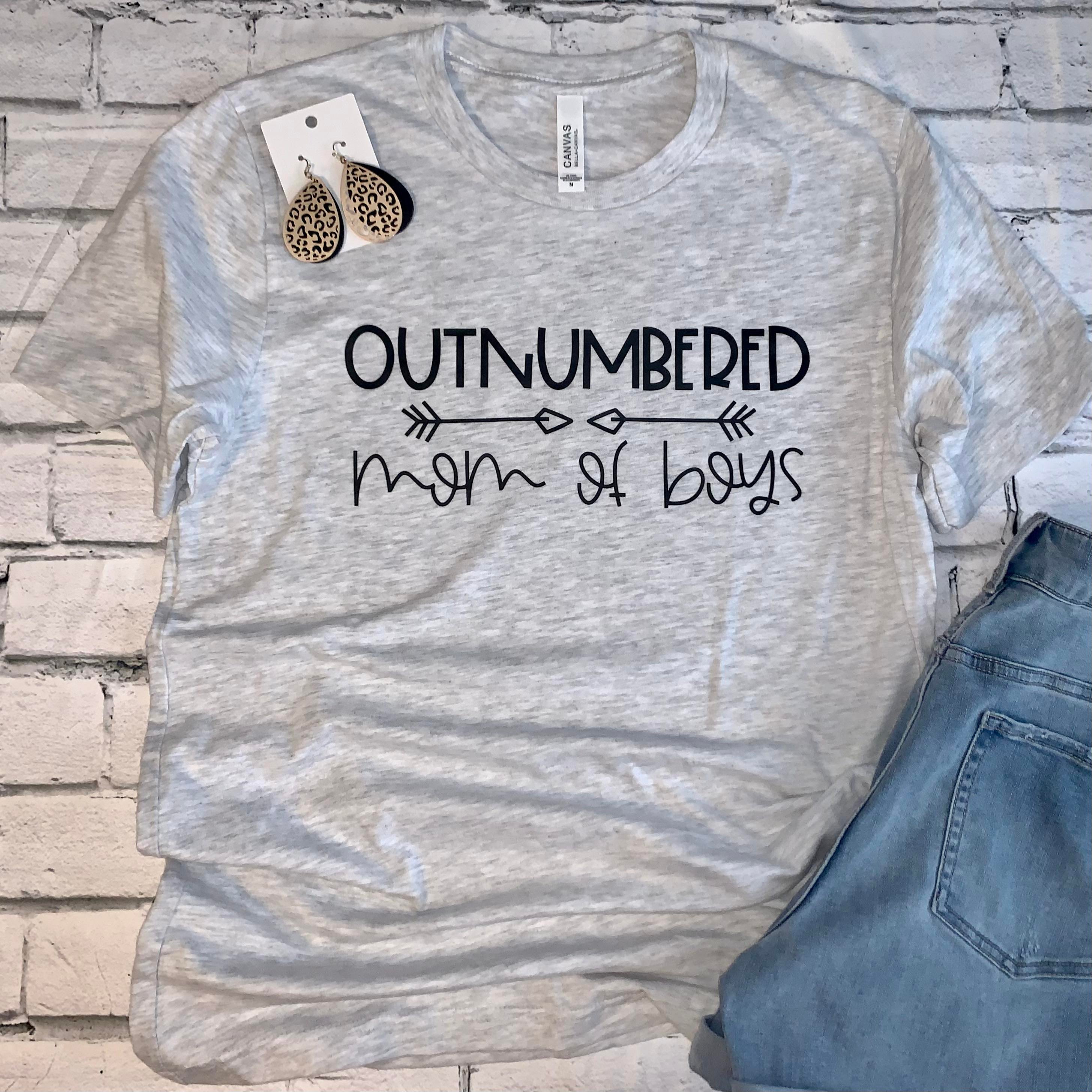 Outnumbered Mom Of Boys Shirt