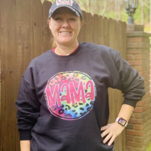 Rainbow Leopard Circle Mama Sweatshirt