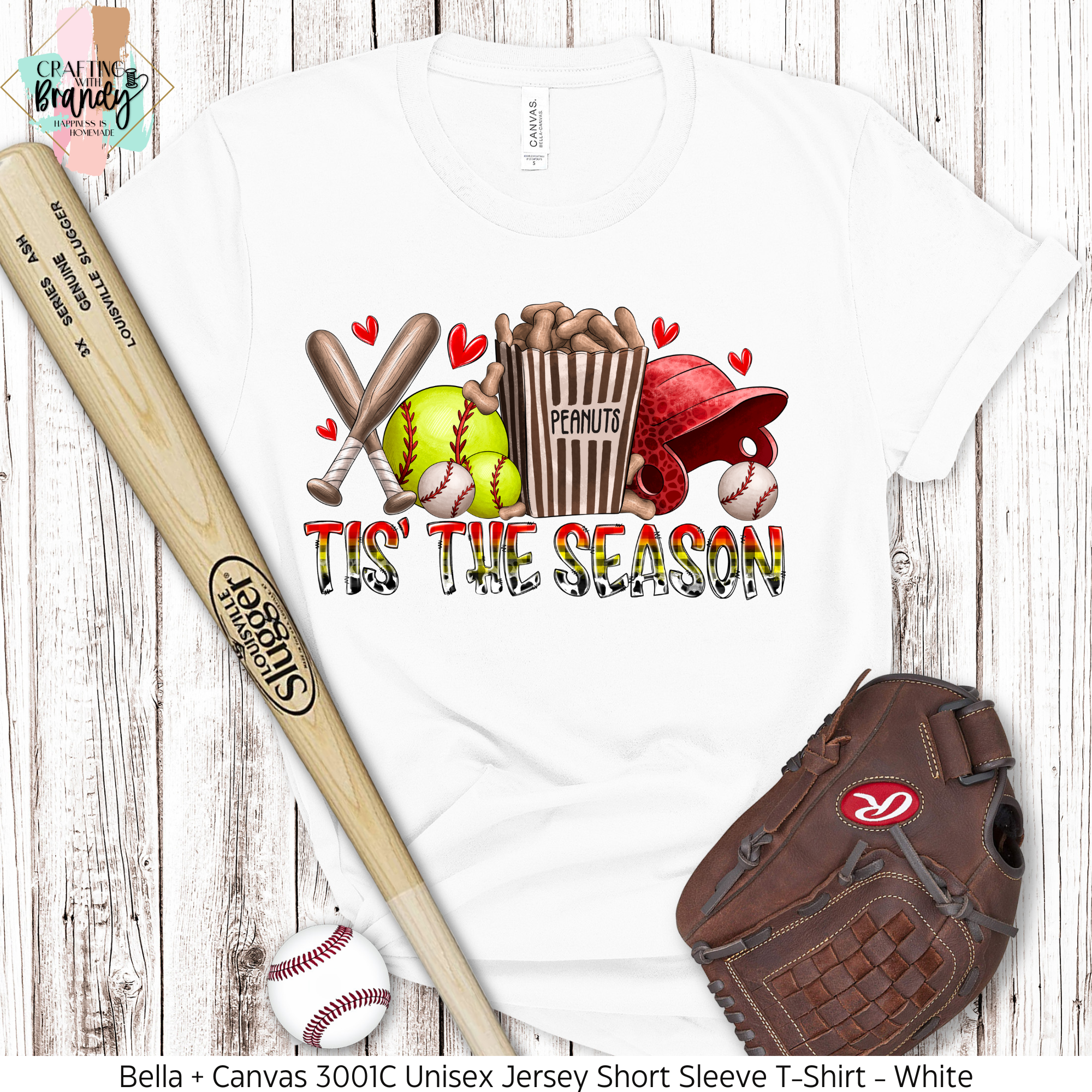 Tis The Season Softball Heart Shirt