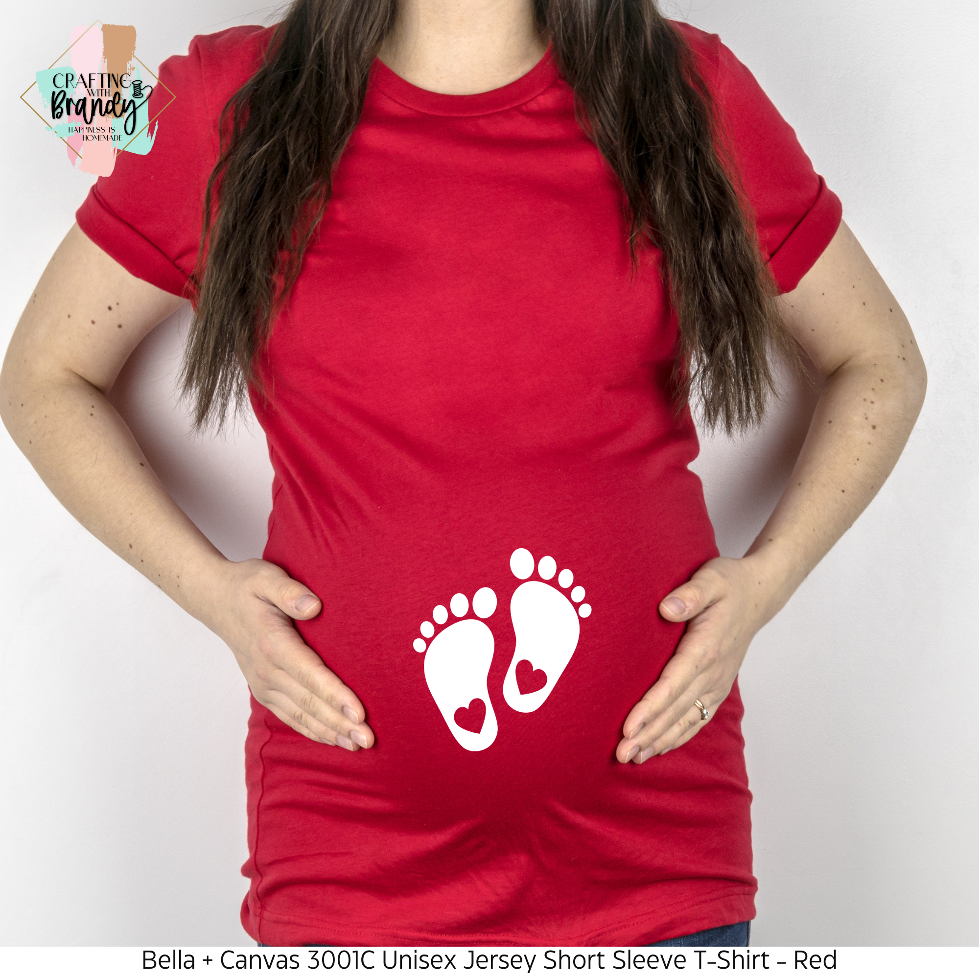 Baby Foot Print Red Heart Shirt