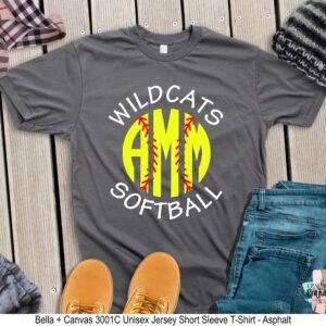 Wild Cats Softball with Personalized Initials Shirt