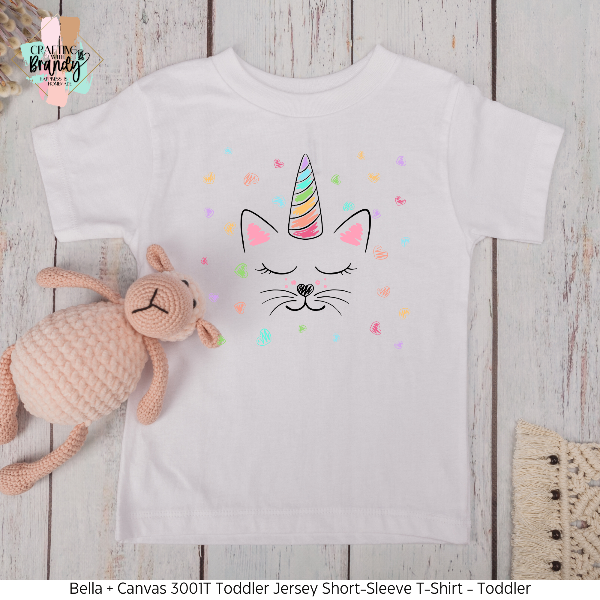 Caticorn Hearts Toddler Shirt