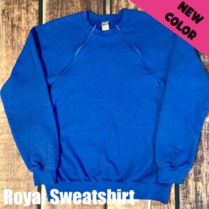 Royal Blue Zipper Chemo Port Sweatshirt