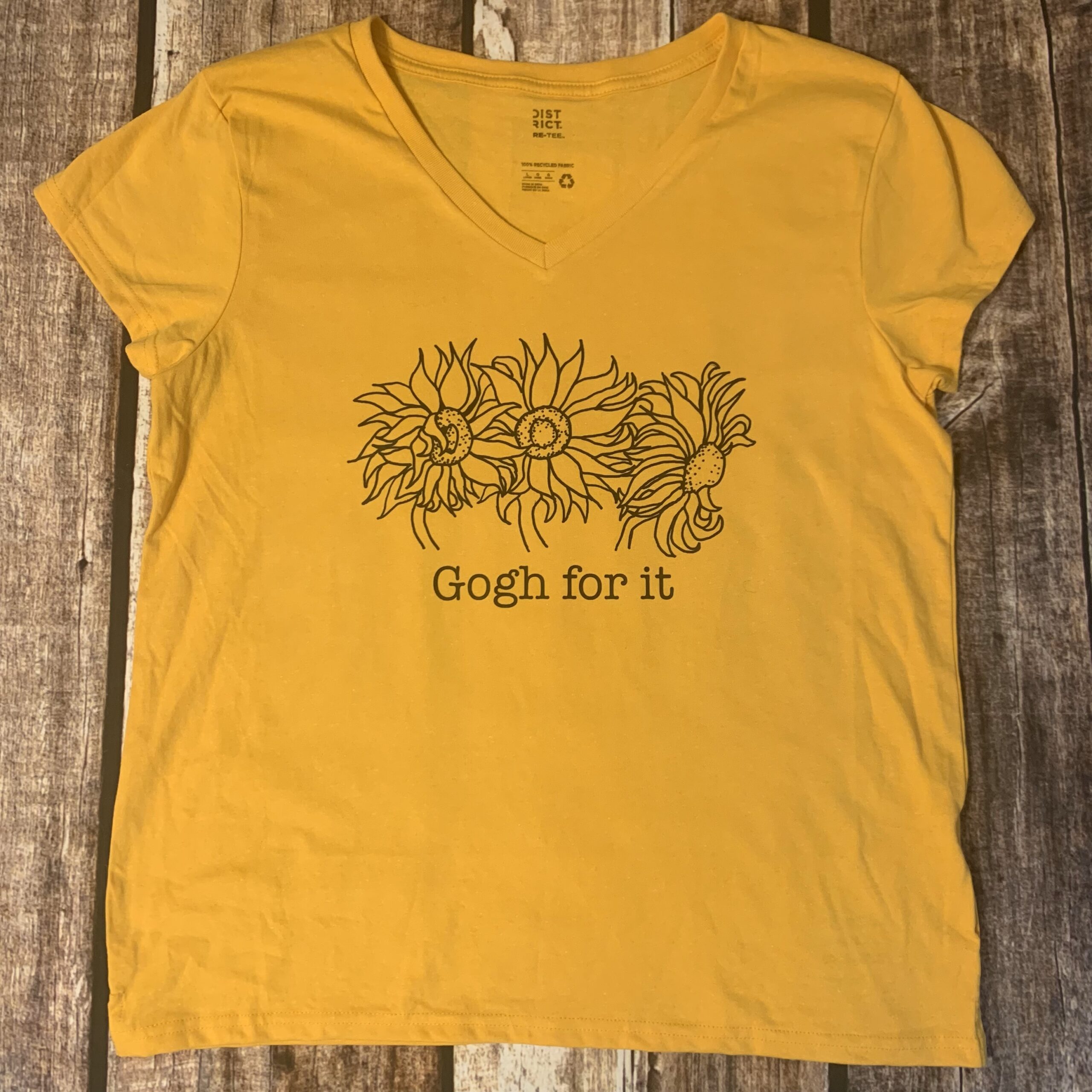 Gogh For It Flower V-Neck Shirt