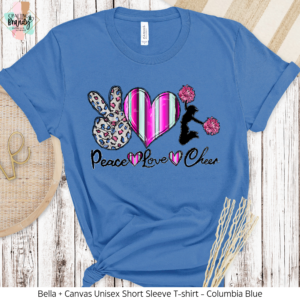 Peace Love Cheer Stripe Heart Shirt