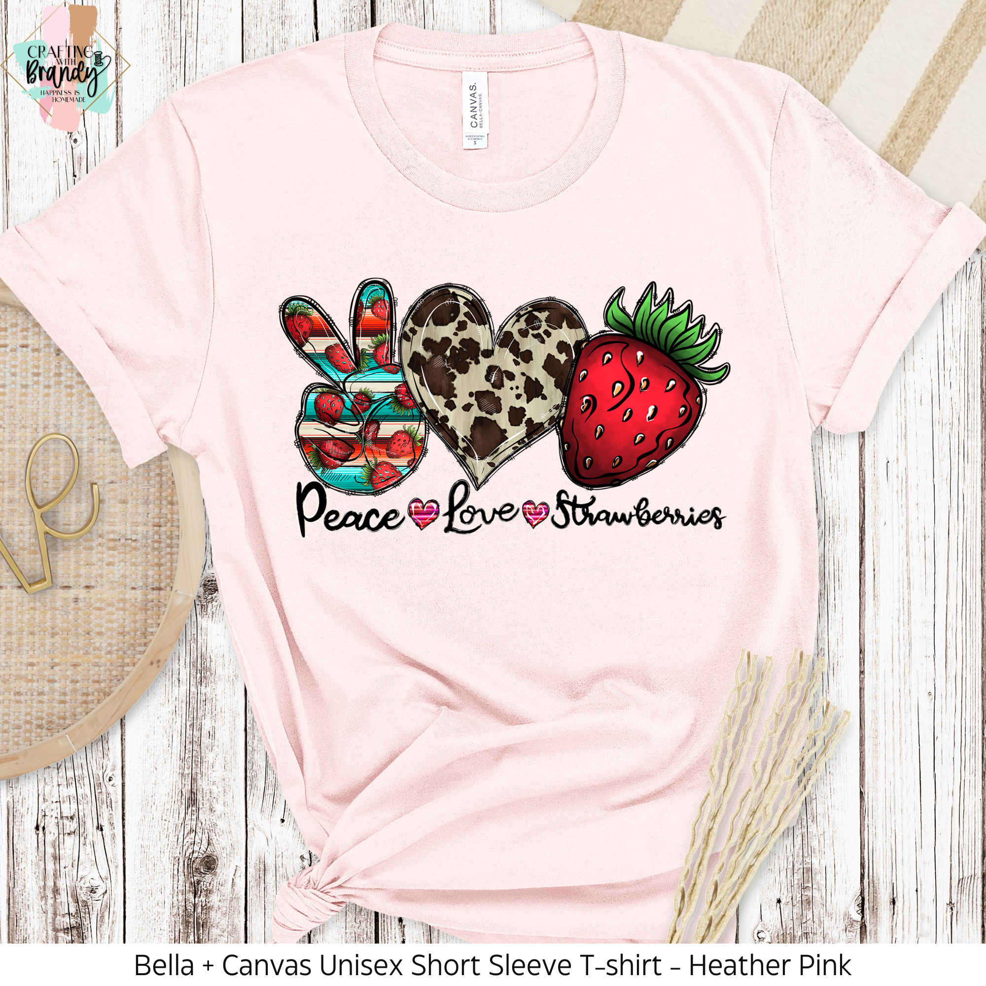 Peace Love Strawberries Shirt