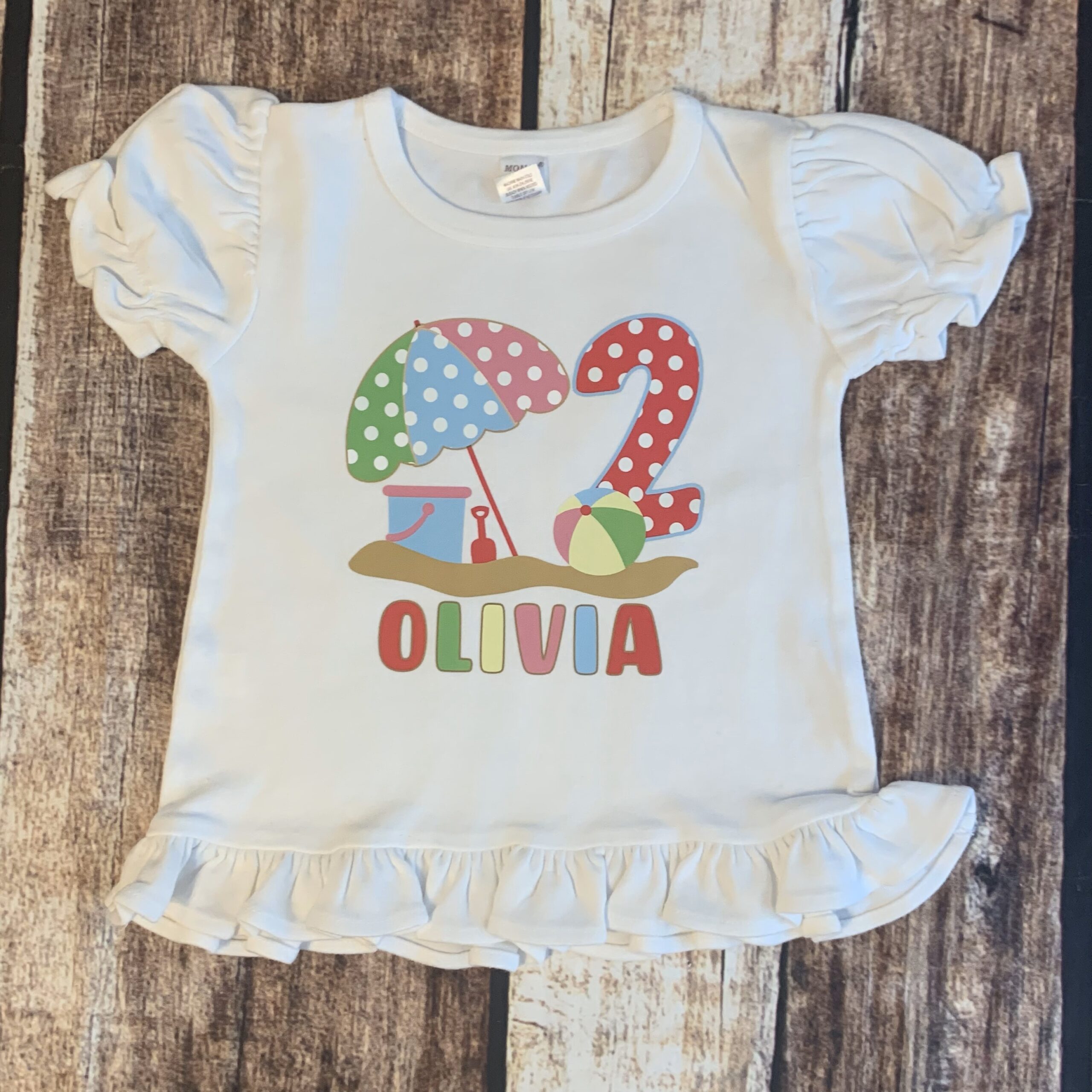 Personalized Name Beach Youth Ruffle Shirt