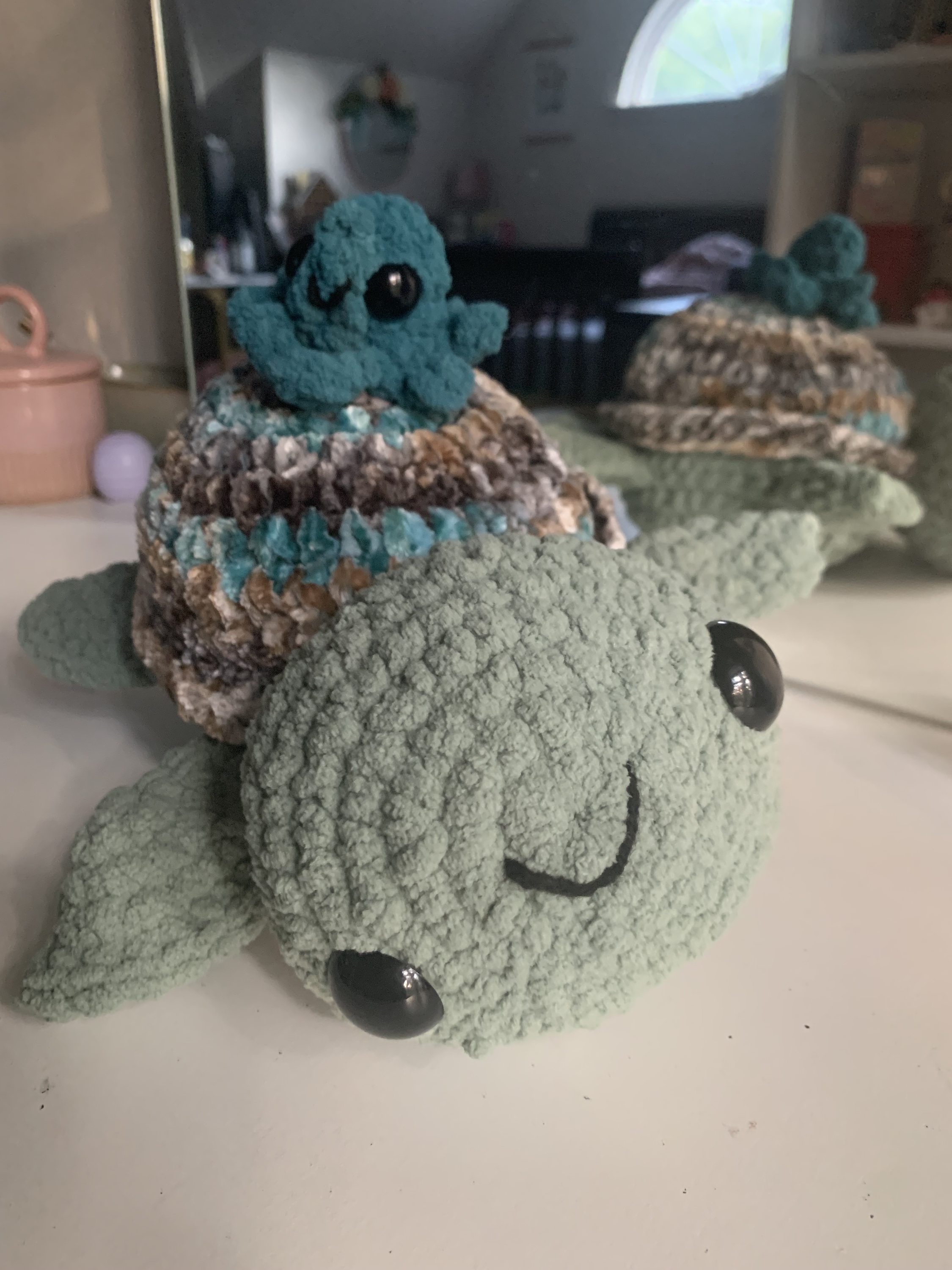 Chunky Plush Turtle & Octopus