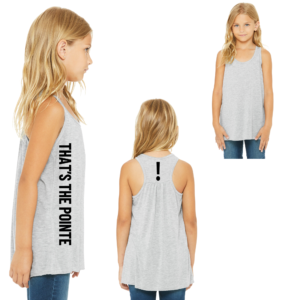That's the Pointe Youth Flowy Racerback Tank Athletic Heather