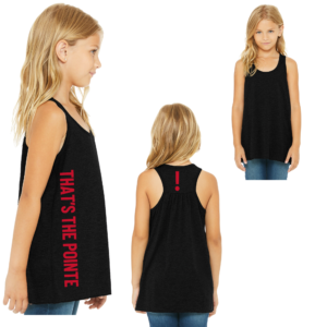That's the Pointe Youth Flowy Racerback Tank Black