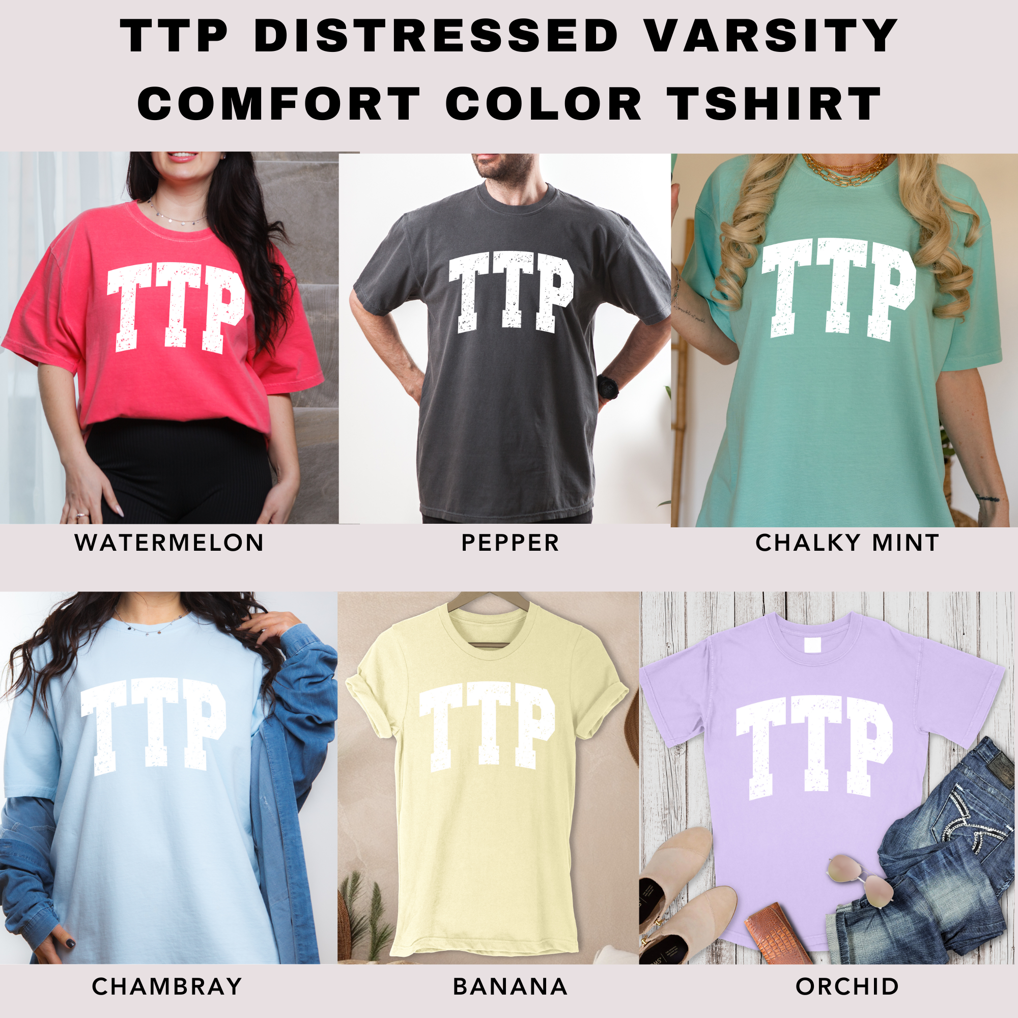TTP Distressed Varsity Tshirt