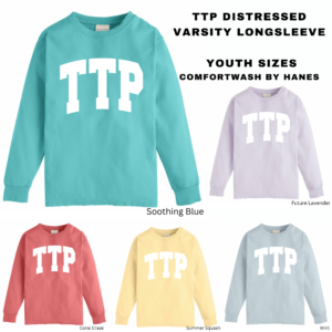 TTP Distressed Varsity YOUTH Crew Long-Sleeve Shirt
