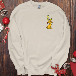 Grinch Max Left Chest Sand Sweatshirt