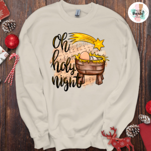 Oh Holy Night Baby Manger Sweatshirts