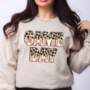 Game Day Baseball Leopard Sweatshirt