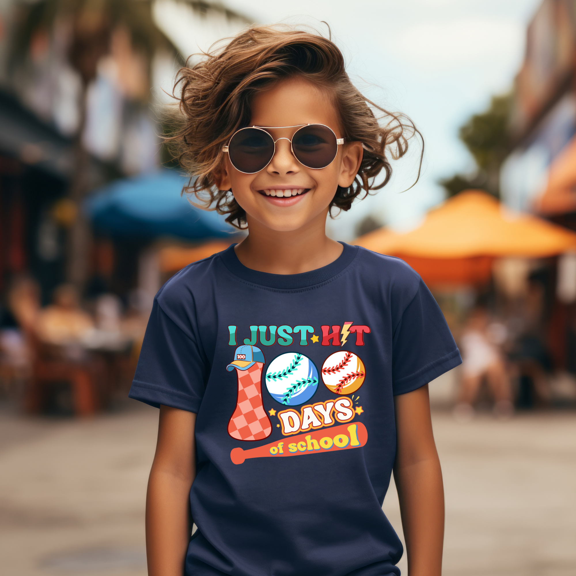 I Just Hit 100 days of School Baseball Youth Tshirt