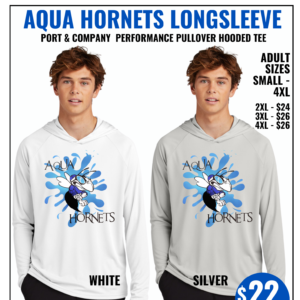 Aqua Hornets Long Sleeve Pullover Hooded T-Shirt