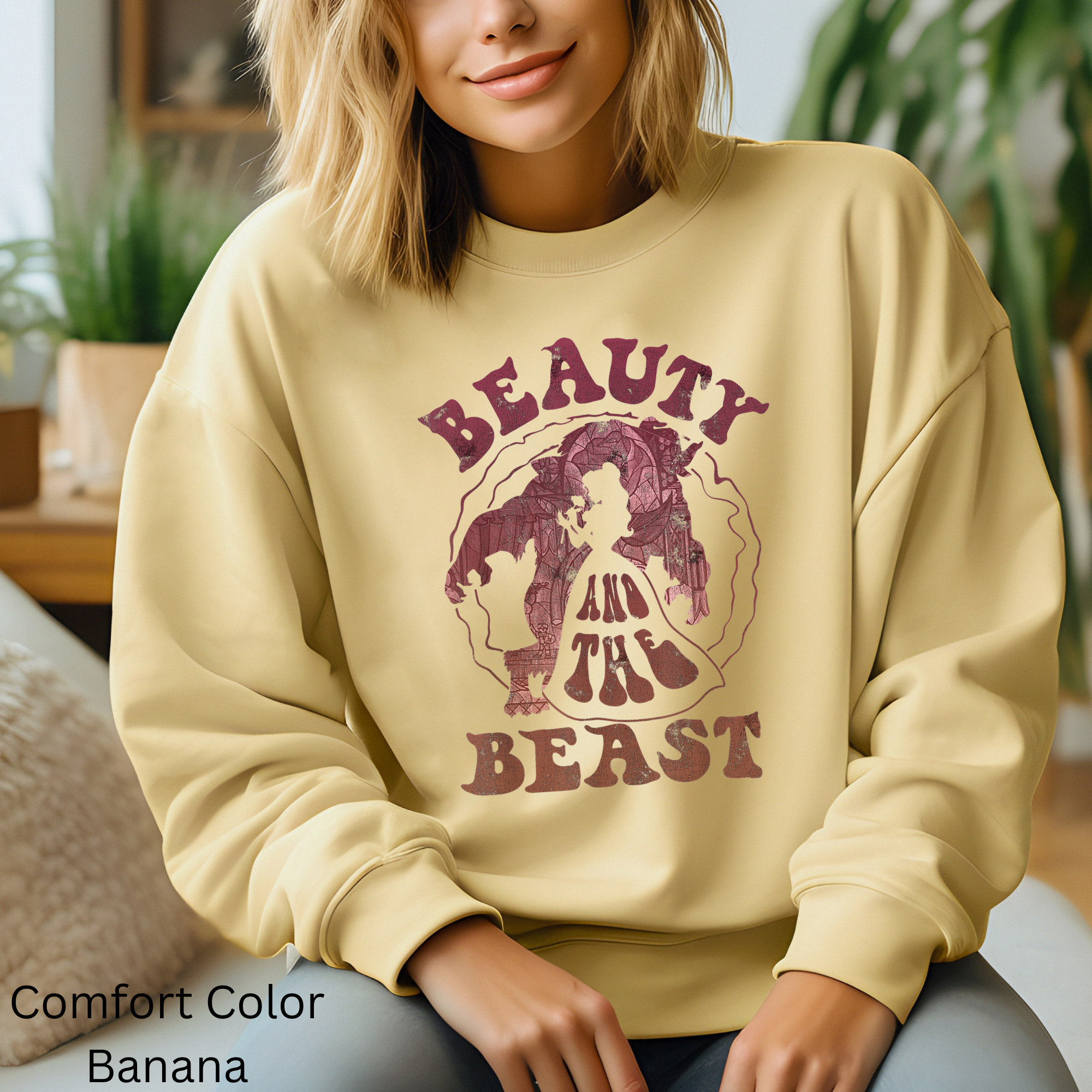 Beauty and the Beast Circle Silhouette Sweatshirt