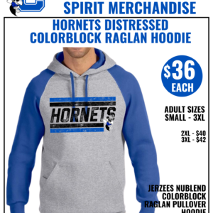 Hornets Distressed Colorblock Raglan Hoodie
