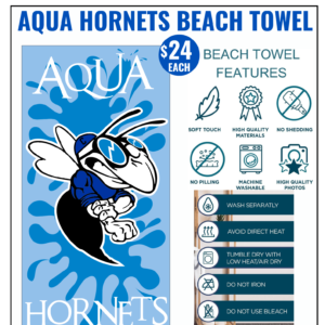 Aqua Hornets Beach Towel