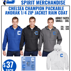Chelsea Champion Packable Anorak 1/4 Zip Jacket Rain Coat
