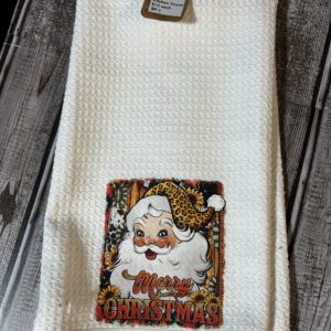 Kitchen Sack Towel - Cheetah Santa