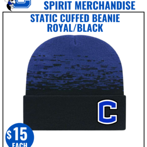 Static Cuffed Beanie Royal and Black