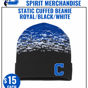 Static Cuffed Beanie Royal, Black & White