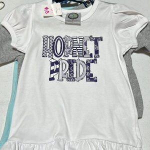 Hornet Pride Ruffle Shirt 2T Cap Sleeve Ruffle Shirt