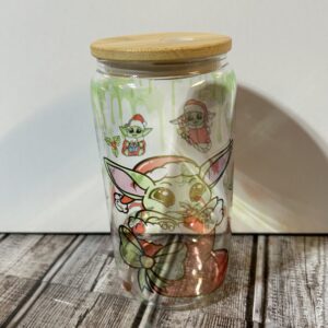 Yoga Christmas Libby Glass Cup 16 oz