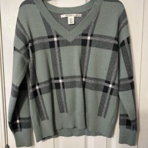 Green Plaid Sweater - Large