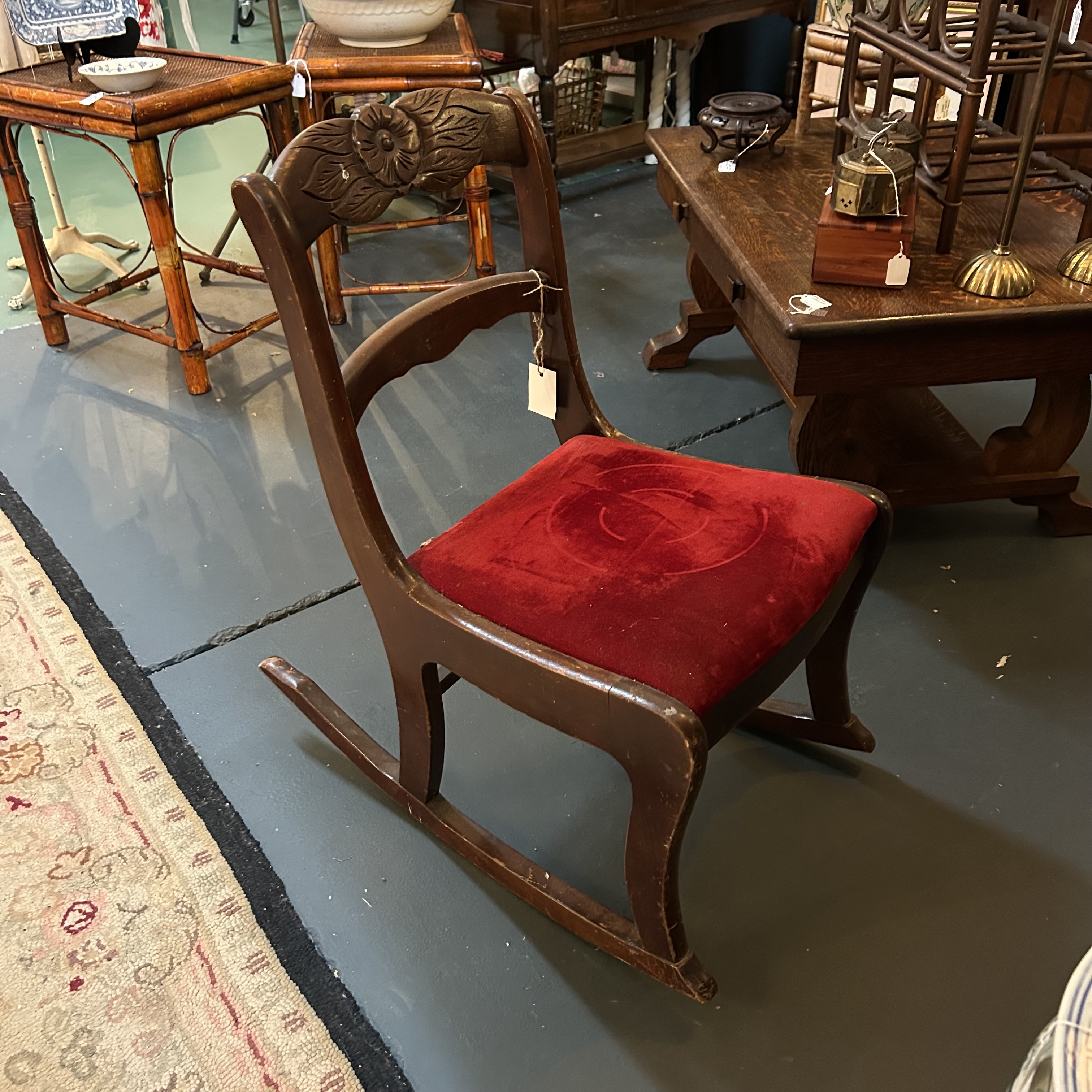 Child’s 1900s Wooden Rocking Chair Vintage