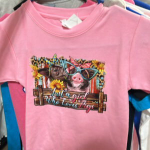 Just a Girl Who Loves Pigs Pink Youth Small shirt