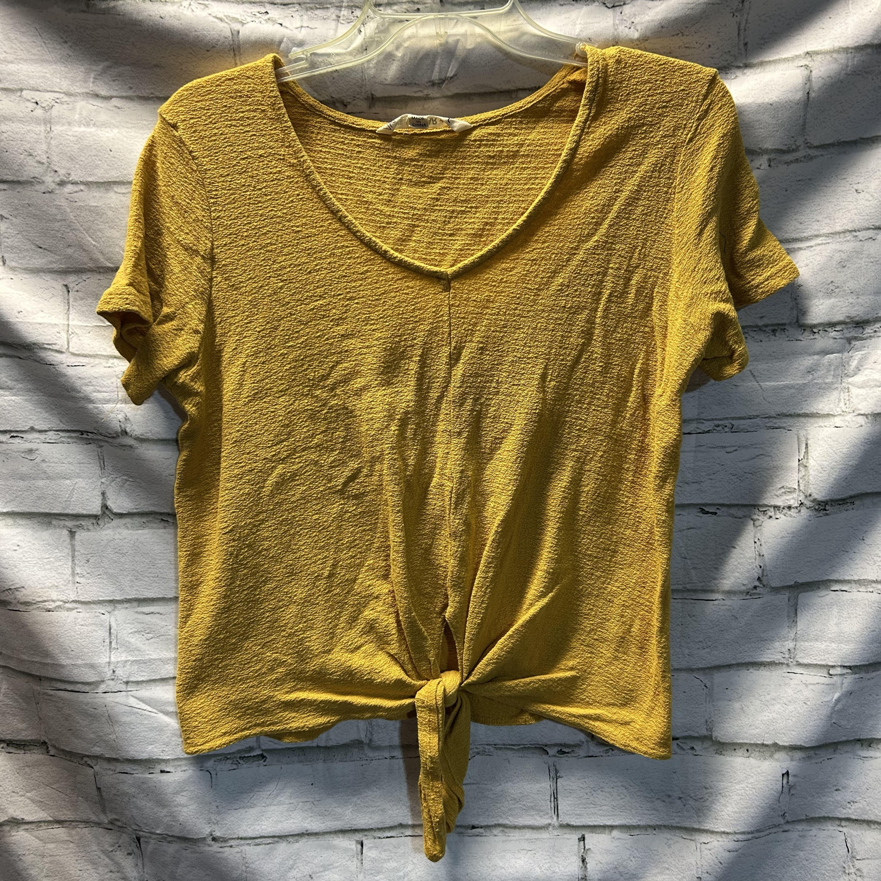 Mustard Tie Blouse - L
