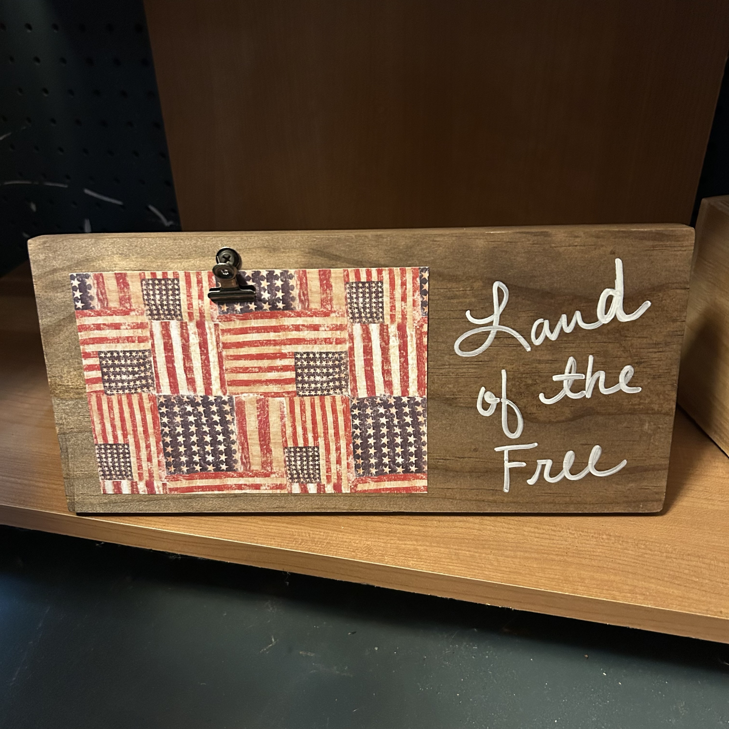 Land of the Free Wooden Picture Stand