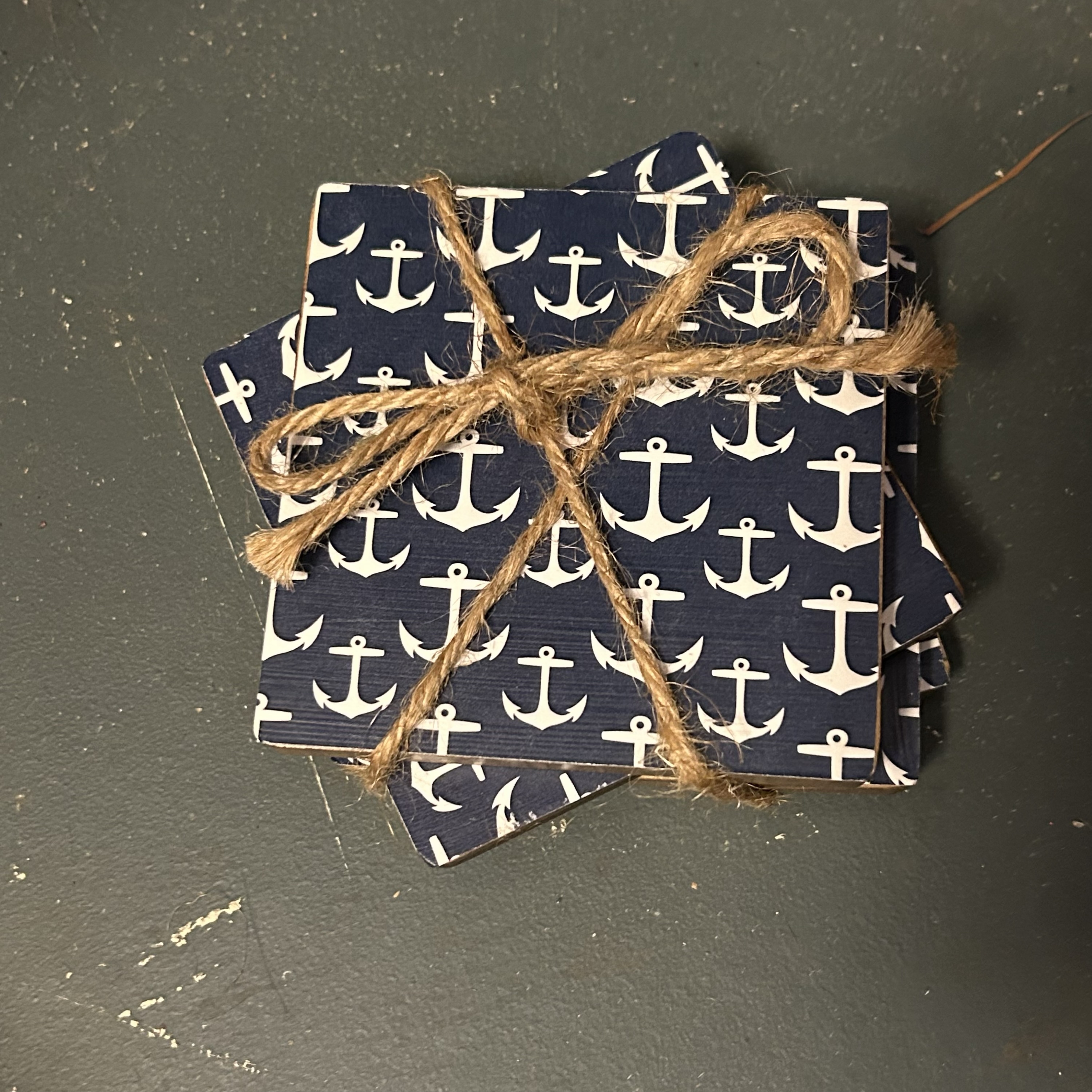 Anchor Wooden Coaster Set of 4